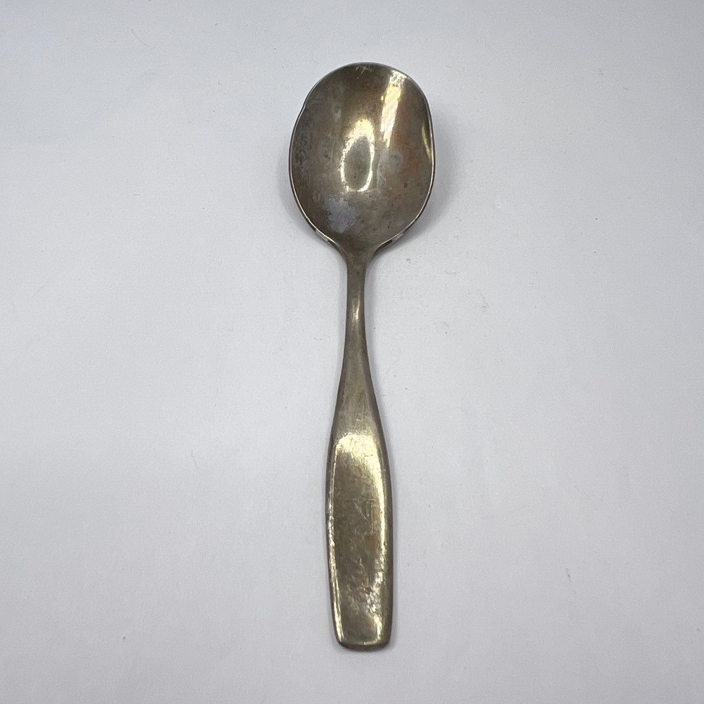 Leonard Silver Plated Baby Spoon Monogram K 70s Kids Korea Vtg Flatware Cottage